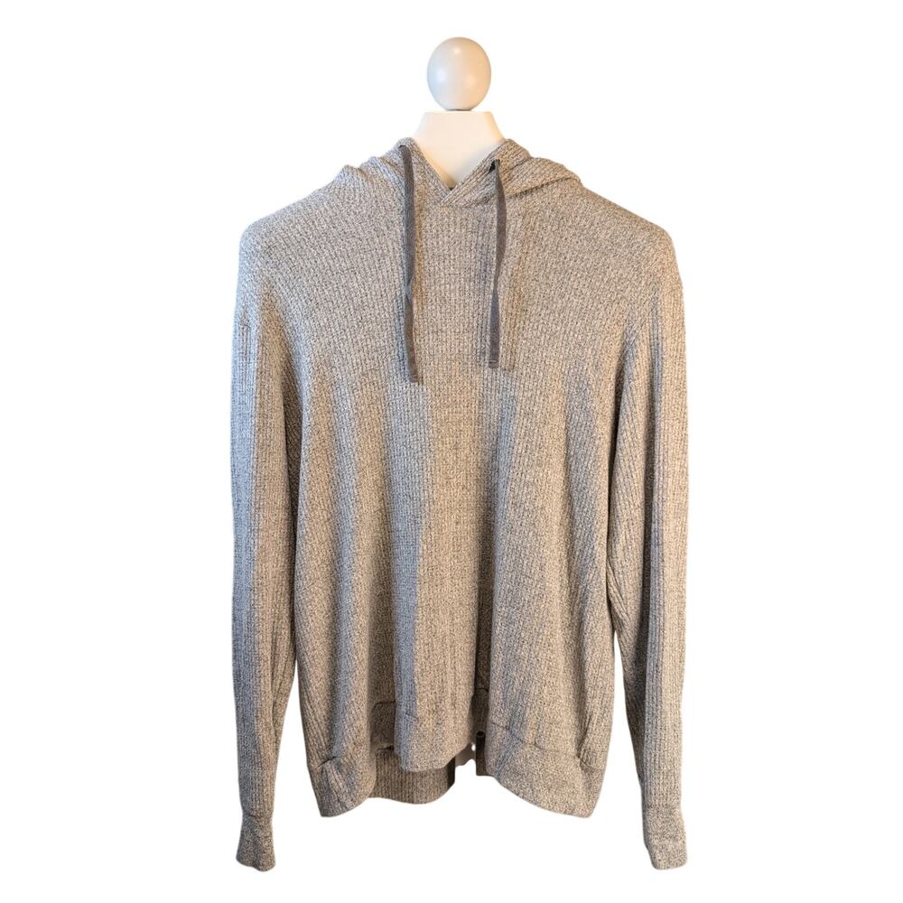 Velvet by Graham & Spencer Textured Ribbed Knit Pullover Hoodie Size Large